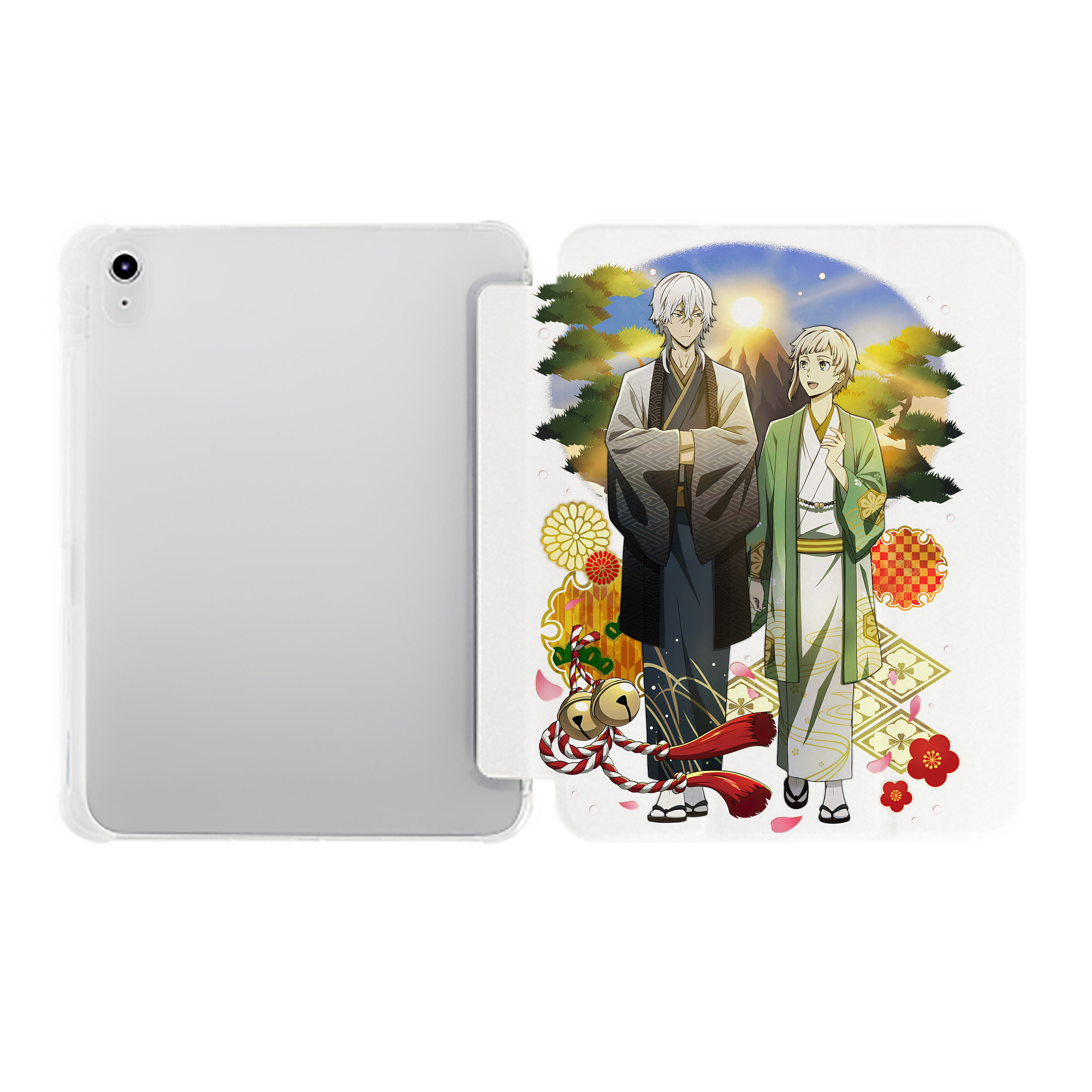 （画像用） 文豪ストレイドッグス Bungo Stray Dogs IPad ケース ペン収納付き 三つ折りスタンド PUレザー×シリコン 対応機種9.5/10.5/10.9インチ